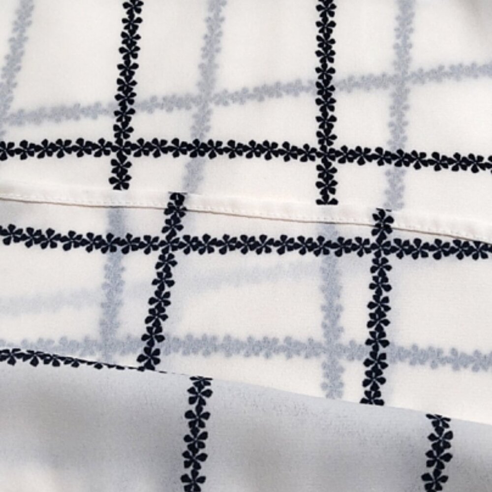 Van Heusen Women's Short Sleeve Plaid Blouse, Ivory, Medium - Picture 7 of 9